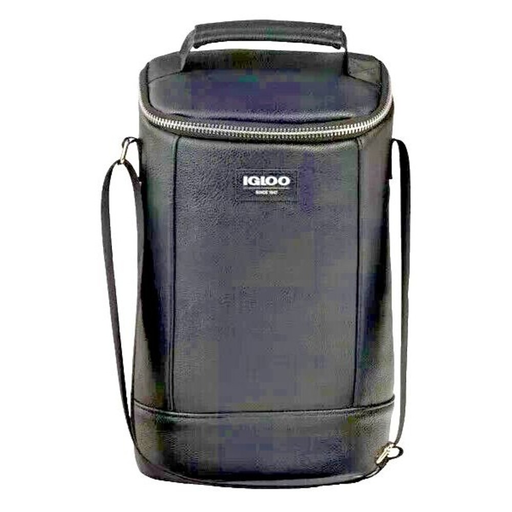 Igloo Luxe Black Beverage Tote Cooler Bag Strap Insulated MaxCold Travel Gift
